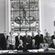 Roger W. Wilkins, first row, second from left, with other members of the 1981 Pulitzer Prize Board. front row, left to right: John Cowles Jr., Wilkins, Michael I. Sovern, Joseph Pulitzer Jr. (III), William Raspberry, Lee Hills; back row, left to right: Richard T. Baker, Euegene Patterson, Richard H. Leonard, Charlotte Saikowski, Osborn Elliott, John Hughes, Howard H. Hays, Warren H. Phillips, Hanna H. Gray, Clayton Kirkpatrick, Thomas Winship (Pulitzer Prize Board)